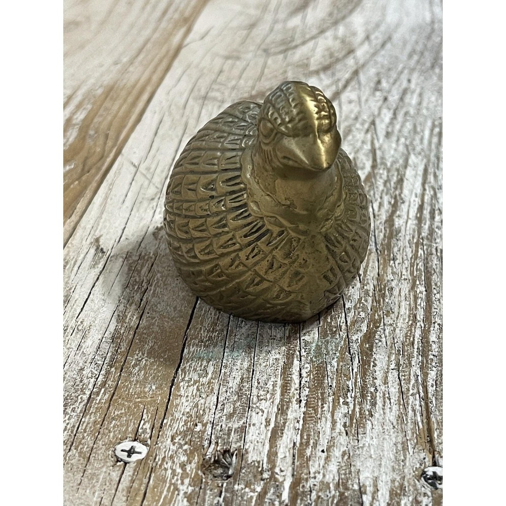Vintage Solid Brass Quail Figurine‎ Mid Century Modern No Markings 3" Tall Heavy - Picture 2 of 8